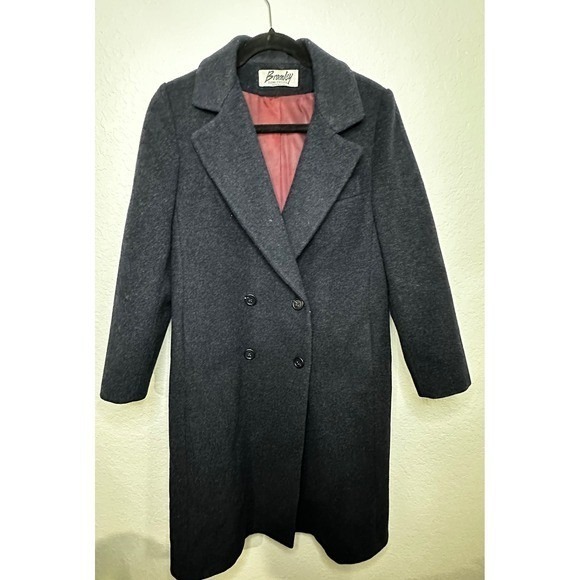 Bromley Jackets & Blazers - Bromley Demi Petite Double Breasted Wool Blend Coat Women's Navy Blue  Petite